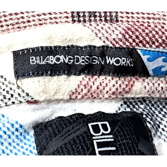Vintage 90s Billabong Design Works Plaid Flannel Shirt Size M Surf Style - Picture 12 of 13